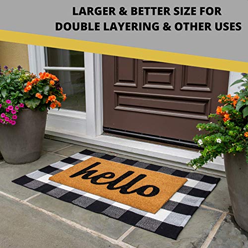 myFabHOME Cotton Black and White Buffalo Plaid Check Rug 27.5 x 43 Inches (Oversized 2'x3')